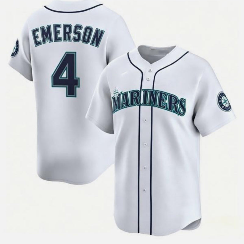 Seattle Mariners #4 Colt Emerson White RONA Cool Base Stitched Jersey