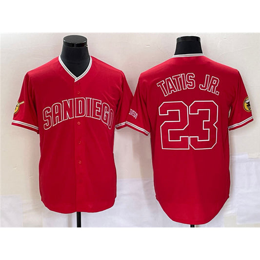 San Diego Padres #23 Fernando Tatis Jr. Red RONA Cool Base Stitched Jersey