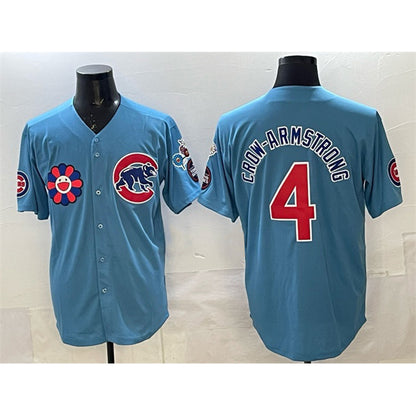 Chicago Cubs #4 Pete Crow-Armstrong Blue RONA 2025 Tokyo Series 2nd Alternate Limited Stitched Jersey 2