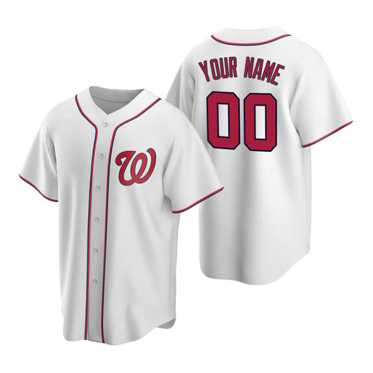 Custom Washington Nationals White RONA Stitched Cool Base Home Jersey
