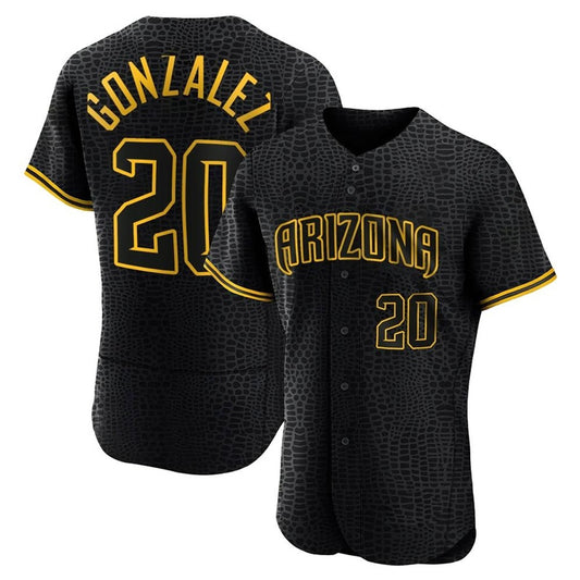 Arizona Diamondbacks #20 Luis Gonzalez Player Black RONA Snake Skin City Limited Elite Home Game Stitched Jerseys