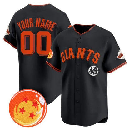 Custom San Francisco Giants x Dragon Ball Black RONA Vapor Premier Limited Jersey - All Stitched