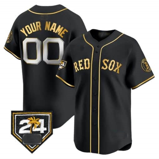 Custom Boston Red Sox 2024 Spring Training Patch Vapor Premier Limited Jersey ¨C All Stitched-Black RONA