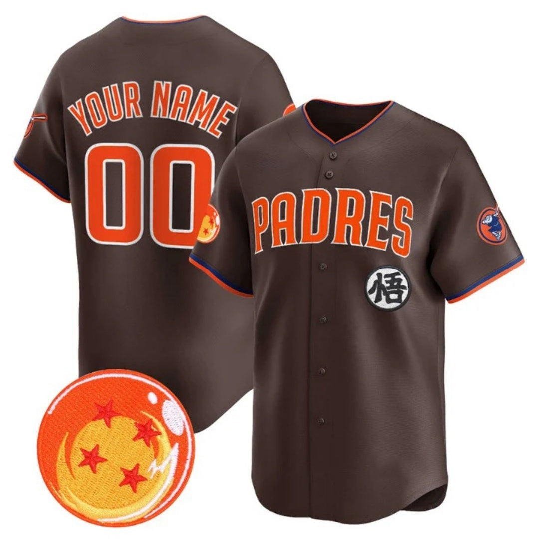 Custom San Diego Padres x Dragon Ball Brown RONA Vapor Premier Limited Jersey - All Stitched
