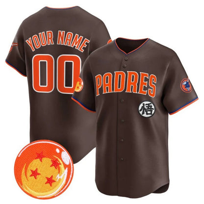 Custom San Diego Padres x Dragon Ball Brown RONA Vapor Premier Limited Jersey - All Stitched