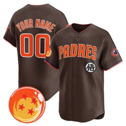 Custom San Diego Padres x Dragon Ball Brown RONA Vapor Premier Limited Jersey - All Stitched