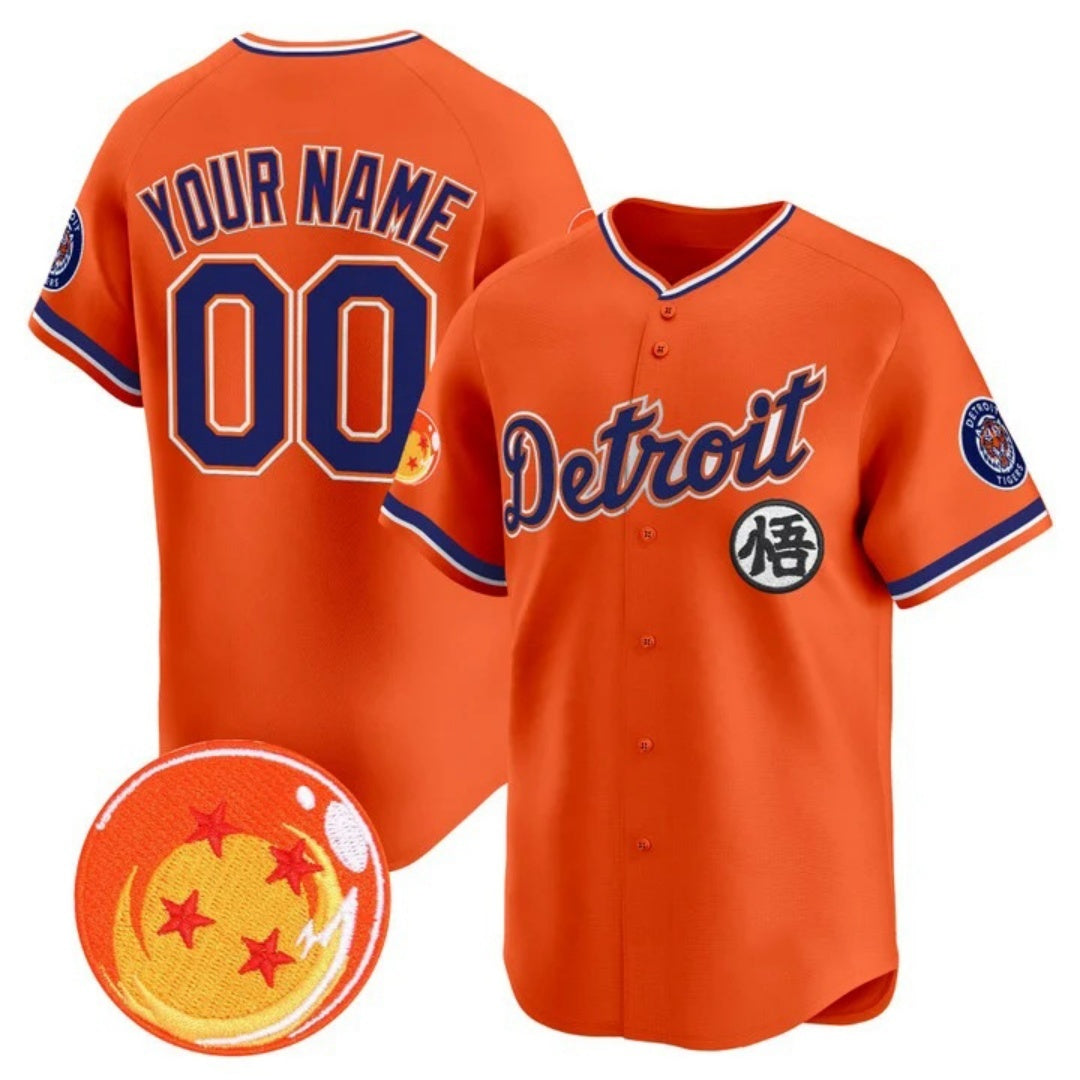 Custom Detroit Tigers x Dragon Ball Orange RONA Vapor Premier Limited Jersey - All Stitched