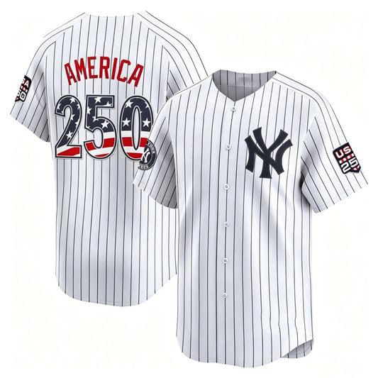 New York Yankees #250 AMERICA White RONA USA 250 Fourth of July Limited Stitched Jersey
