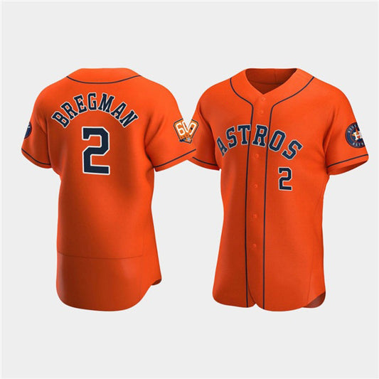 Houston Astros #2 Jose Altuve Orange RONA 60th Anniversary Flex Base Stitched Jersey