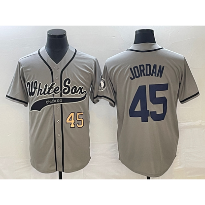 Chicago White Sox #45 Michael Jordan Number Grey RONA Cool Base Stitched Jersey