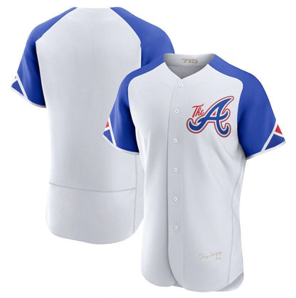 Atlanta Braves Blank White RONA 2023 City Connect Flex Base Stitched Jersey 1