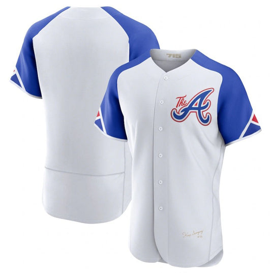 Atlanta Braves Blank White RONA 2023 City Connect Flex Base Stitched Jersey 1
