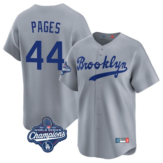 Los Angeles Dodgers #44 Andy Pages Player Gray RONA World Series Meet Game Limited Home Stitched Jerseys