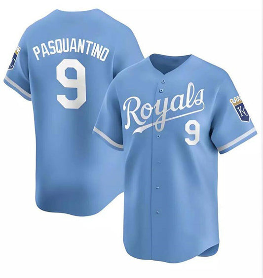 Kansas City Royals #9 Vinnie Pasquantino Light Blue RONA Alternate Limited Stitched Jersey