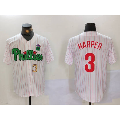 Philadelphia Phillies #3 Bryce Harper White Green RONA Cool Base Stitched Jerseys