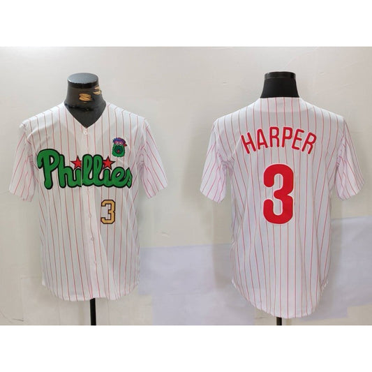 Philadelphia Phillies #3 Bryce Harper White Green RONA Cool Base Stitched Jerseys
