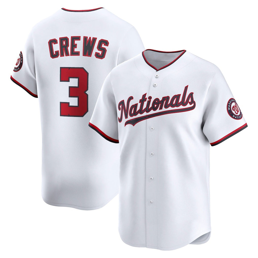 Washington Nationals #3 Dylan Crews White RONA Home Limited Player Jersey