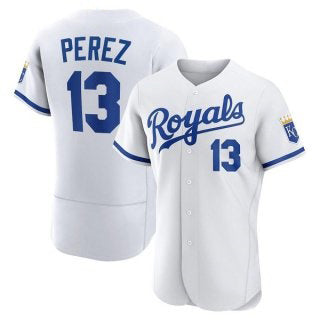 Kansas City Royals #13 Salvador Perez White RONA Flex Base Stitched Jersey