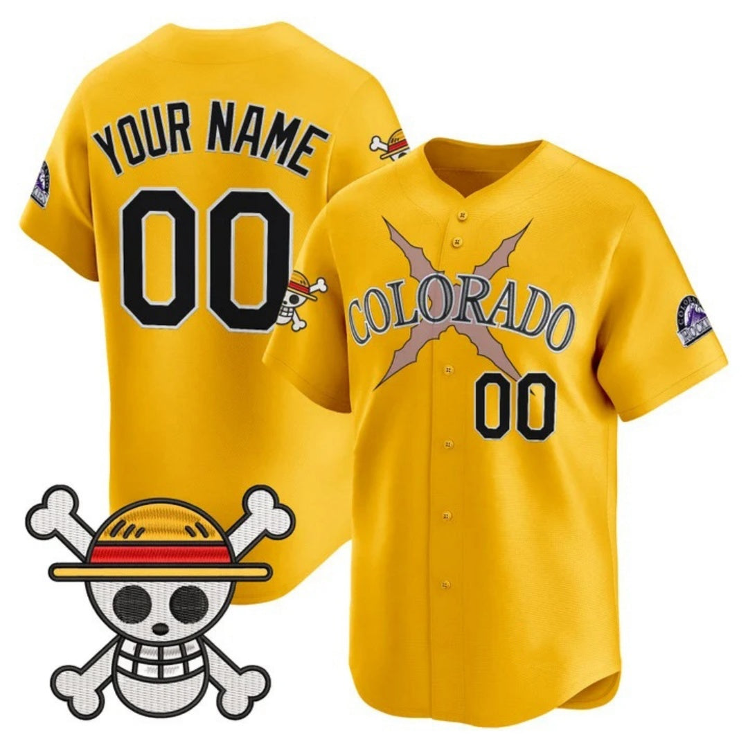 Custom Colorado Rockies x One Piece Gold RONA Vapor Premier Limited Jersey - Stitched