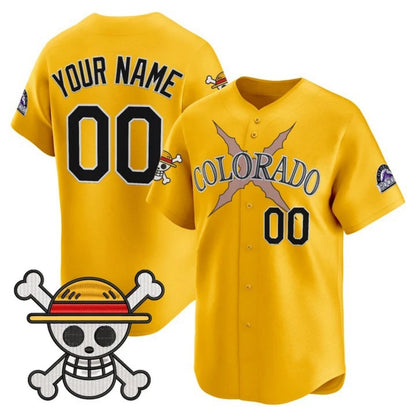 Custom Colorado Rockies x One Piece Gold RONA Vapor Premier Limited Jersey - Stitched
