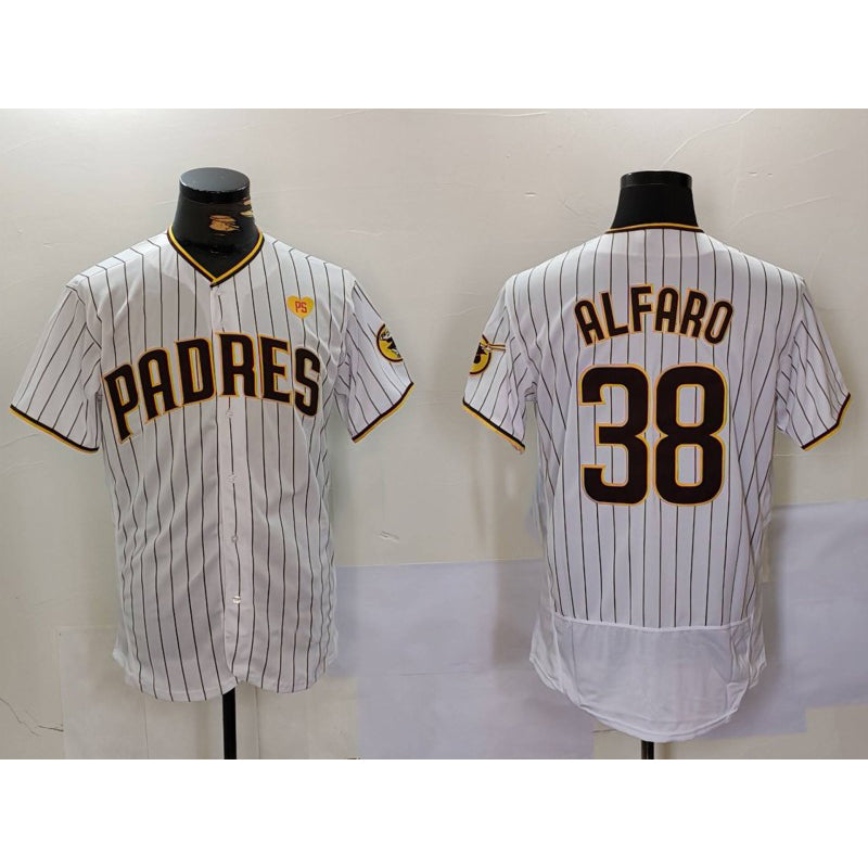San Diego Padres #38 Jorge Alfaro White RONA With PS Patch Stitched Flex Base Jersey 2