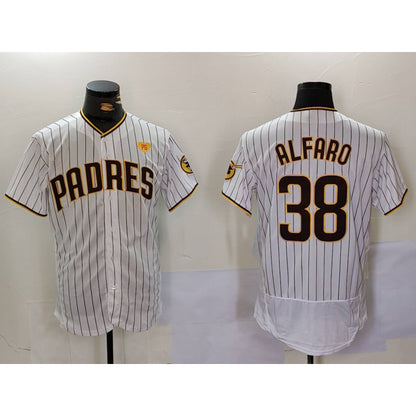 San Diego Padres #38 Jorge Alfaro White RONA With PS Patch Stitched Flex Base Jersey 2