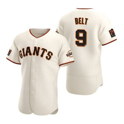 San Francisco Giants #9 Brandon Belt stitched Cream RONA Jersey