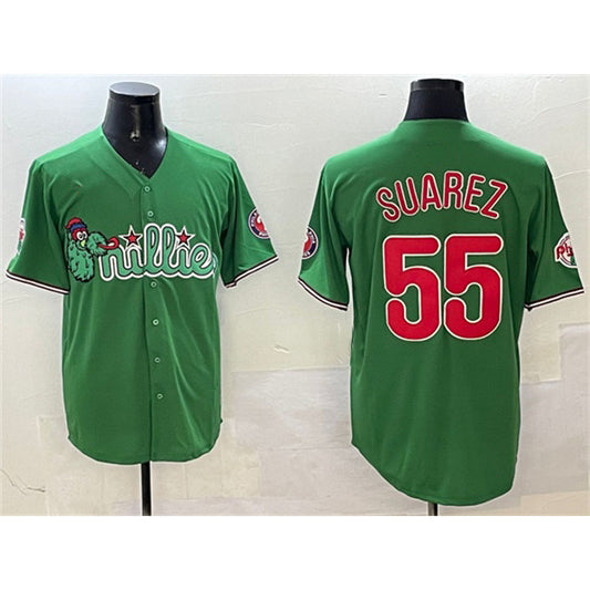 Philadelphia Phillies #55 Ranger Su¨¢rez Green RONA Phanatic Limited Stitched Jersey