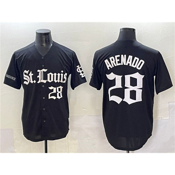 St. Louis Cardinals #28 Nolan Arenado Black RONA 'Gothic Legacy Edition' Vapor Premier Limited Stitched Jersey