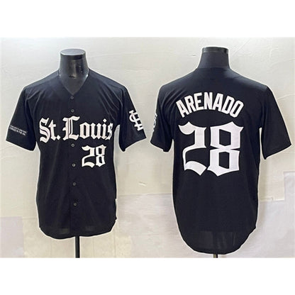 St. Louis Cardinals #28 Nolan Arenado Black RONA 'Gothic Legacy Edition' Vapor Premier Limited Stitched Jersey