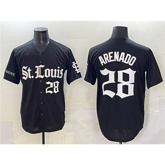 St. Louis Cardinals #28 Nolan Arenado Black RONA 'Gothic Legacy Edition' Vapor Premier Limited Stitched Jersey