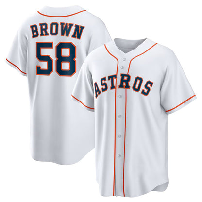 Houston Astros #58 Hunter Brown White RONA Home Replica Jersey