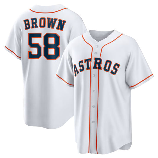 Houston Astros #58 Hunter Brown White RONA Home Replica Jersey