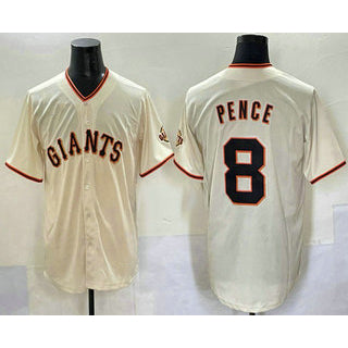 San Francisco Giants #8 Hunter Pence Cream RONA Limited Stitched Jersey
