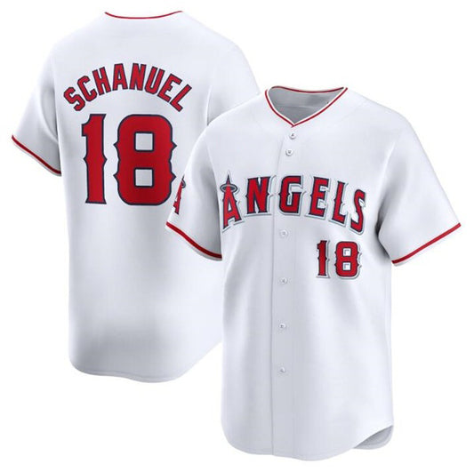 Los Angeles Angels #18 Nolan Schanuel White RONA Home Limited Stitched Jersey