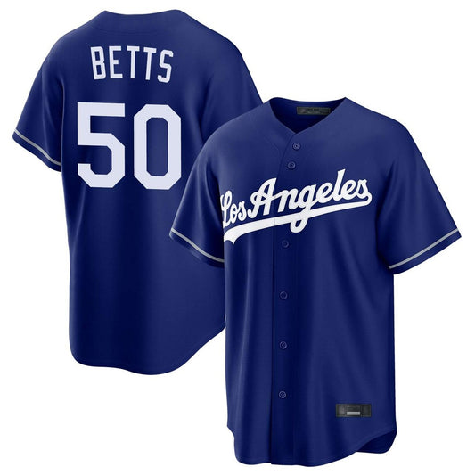 Los Angeles Dodgers #50 Mookie Betts Player Royal RONA Game Stitched Jerseys