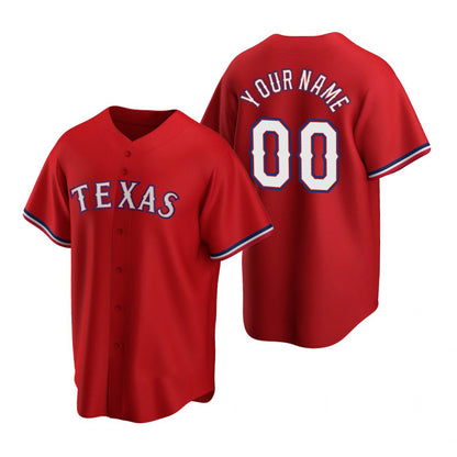 Custom Texas Rangers Red RONA 2020 Stitched Cool Base Jersey