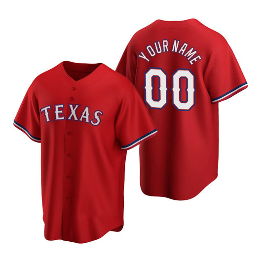 Custom Texas Rangers Red RONA 2020 Stitched Cool Base Jersey
