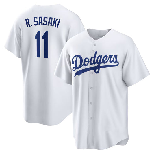 Los Angeles Dodgers #11 R¨­ki Sasaki White RONA Home Replica Jersey