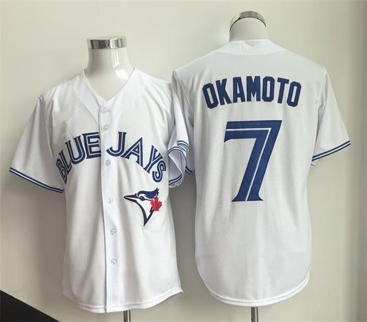 Toronto Blue Jays #7 Kazuma Okamoto White RONA Home Limited Stitched Jersey