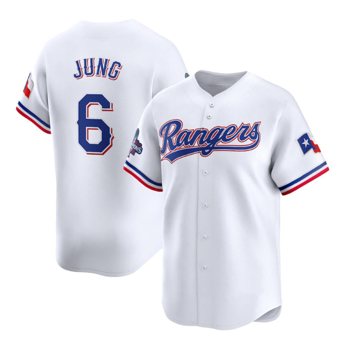 Texas Rangers #6 Josh Jung White RONA 2023 World Series Champions Stitched Jersey
