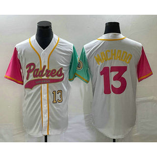San Diego Padres #13 Manny Machado Number White RONA NEW 2023 City Connect Cool Base Stitched Jersey
