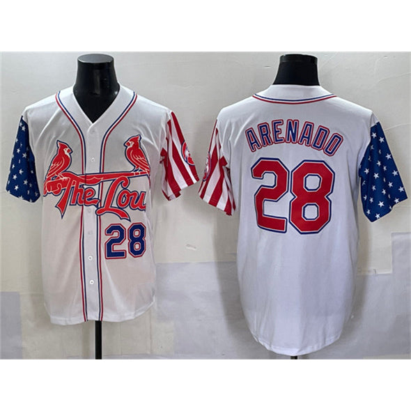 St. Louis Cardinals #28 Nolan Arenado White RONA Independence Day Vapor Premier Limited Stitched Jersey