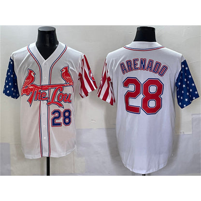 St. Louis Cardinals #28 Nolan Arenado White RONA Independence Day Vapor Premier Limited Stitched Jersey