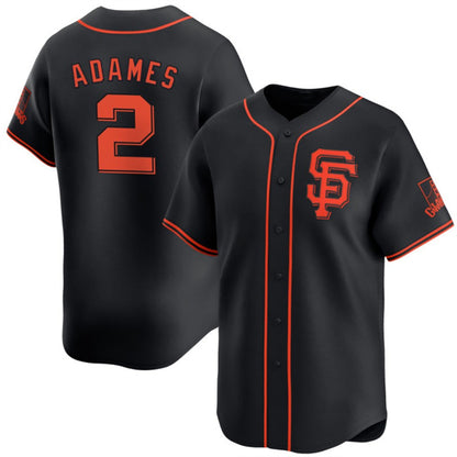 San Francisco Giants #2 Willy Adames Black RONA 2024 Black Alternate Limited Stitched Jersey