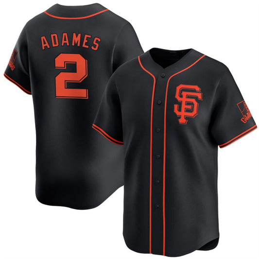 San Francisco Giants #2 Willy Adames Black RONA 2024 Black Alternate Limited Stitched Jersey