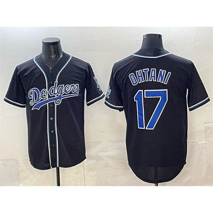Los Angeles Dodgers #17 Shohei Ohtani Black RONA Fashion Cool Base Stitched Jersey