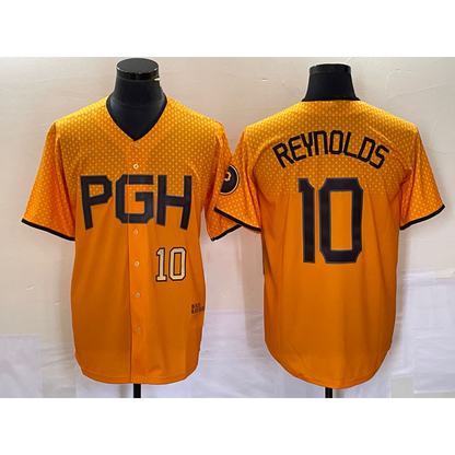 Pittsburgh Pirates #10 Bryan Reynolds Number Gold RONA 2023 City Connect Stitched Jersey