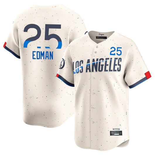 Los Angeles Dodgers #25 Tommy Edman Player Cream RONA City Connect Limited Home Stitched Jerseys