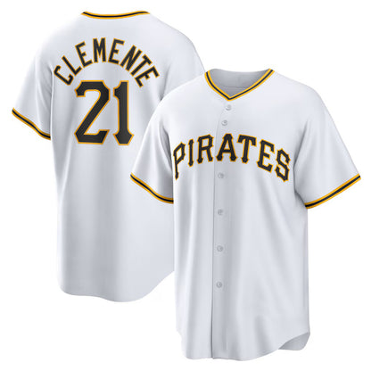 Pittsburgh Pirates #21 Roberto Clemente White RONA Home Replica Player Name Jersey